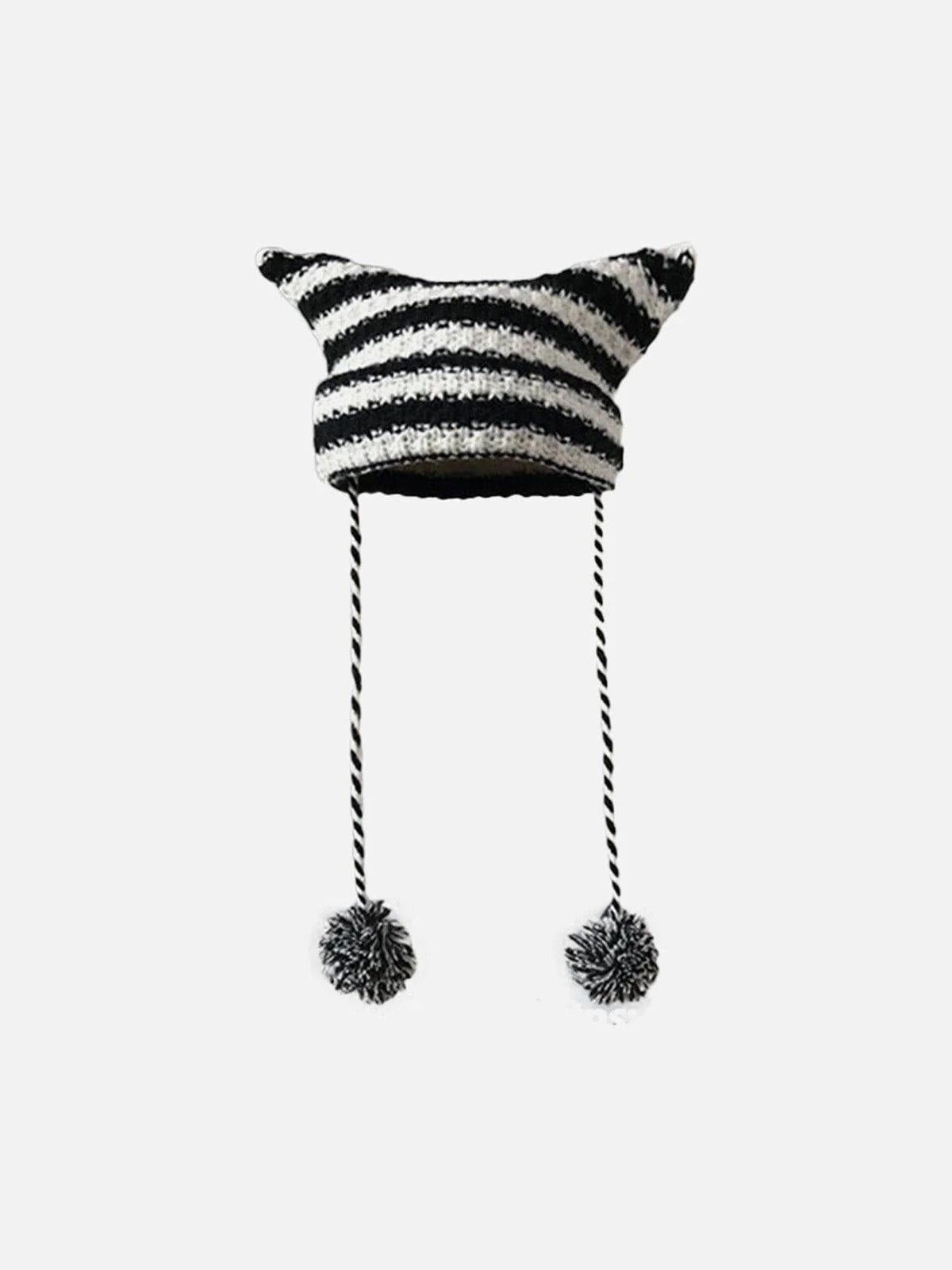 TALISHKO Striped Little Devil Cat Ear Hat