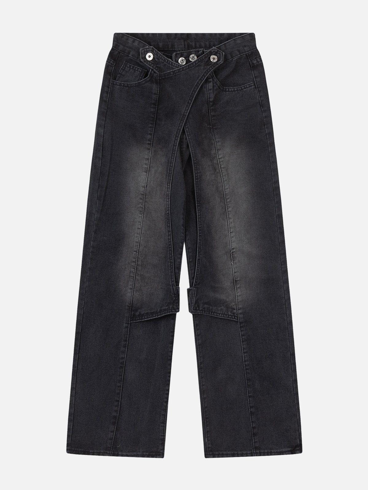 TALISHKO Irregular Waist Wide Leg Jeans