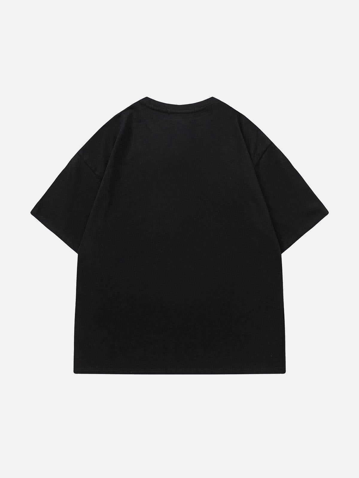 TALISHKO Solid Color Star Print Tee