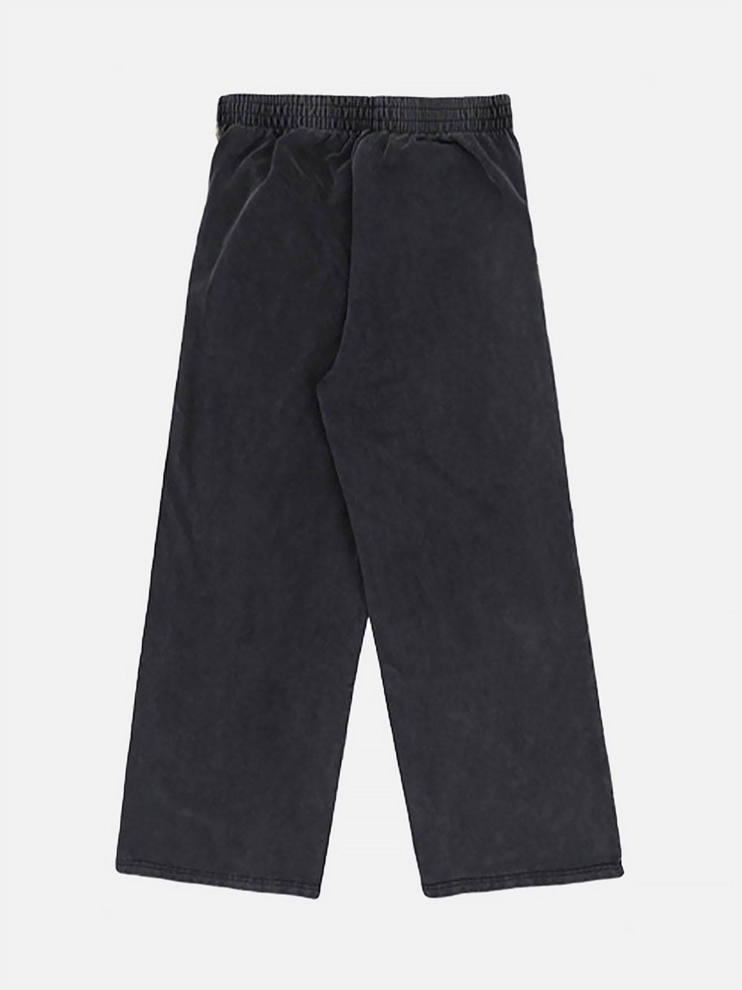 TALISHKO Slub Cotton Patchwork Frayed Jeans