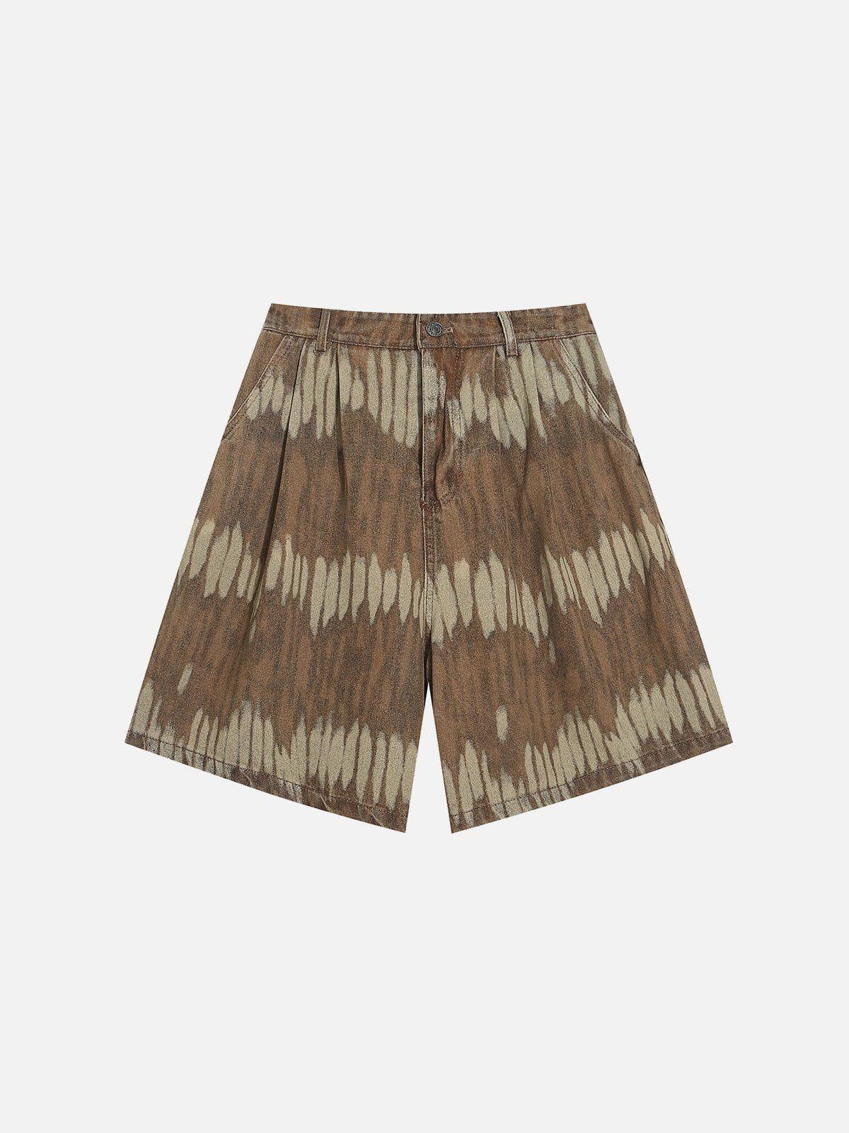 TALISHKO Leaf Pattern Washed Jorts