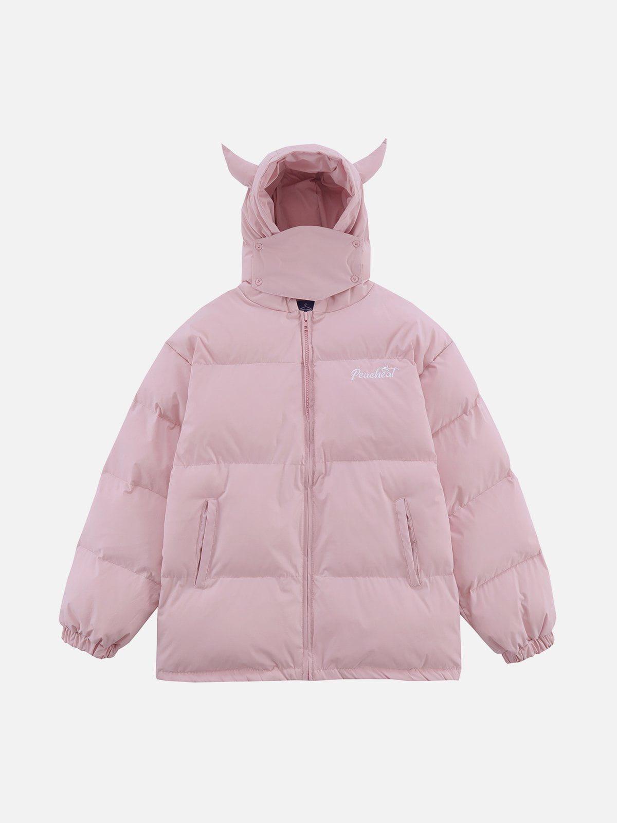 TALISHKO Solid Embroidered Hood Winter Coat