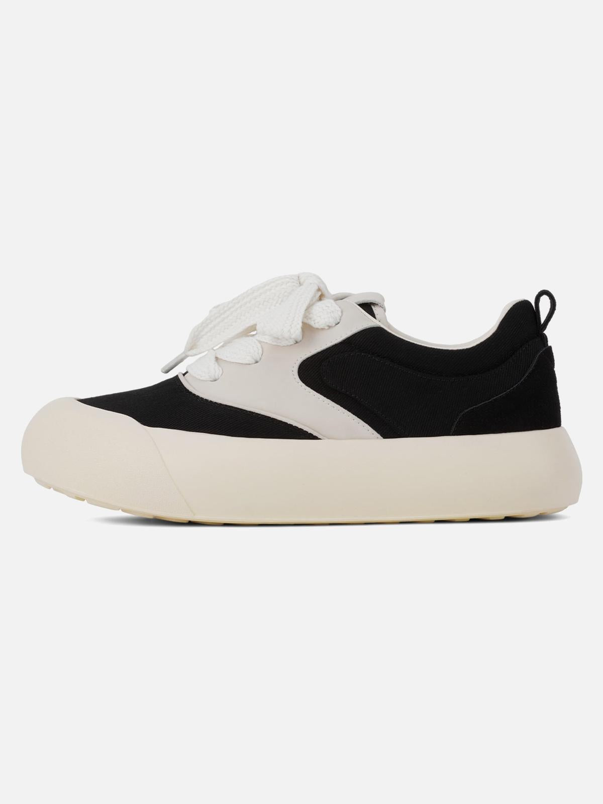 TALISHKO Chunky Round-Toe Color-Block Rap Sneakers