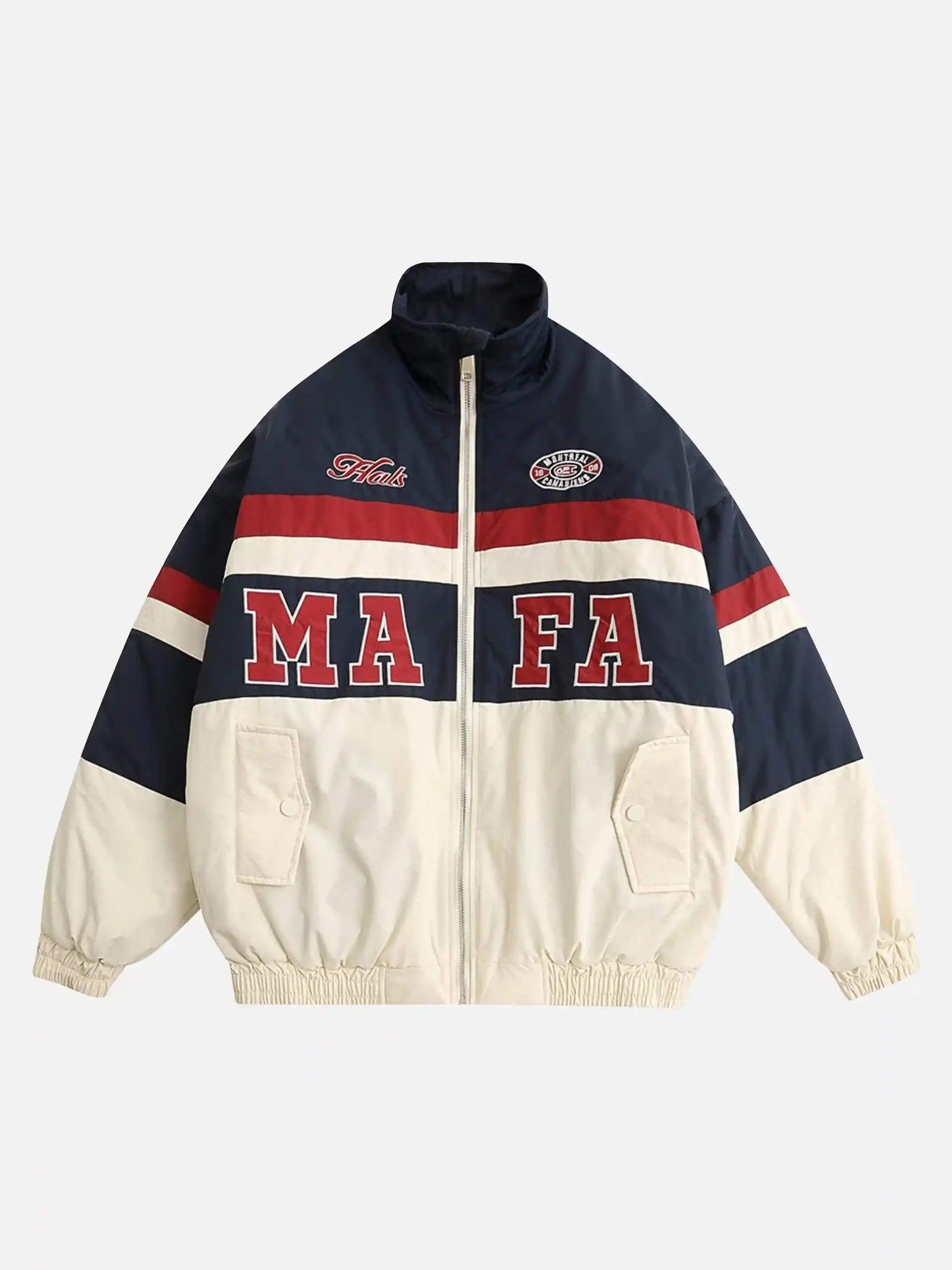TALISHKO Embroidered Letter Patch Cotton Jacket