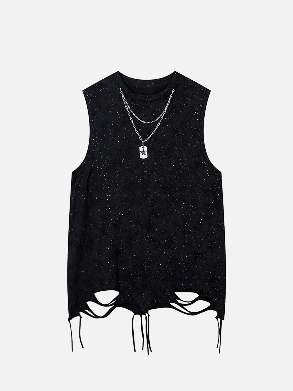 TALISHKO Street Chain Waistcoat Ripped Vest
