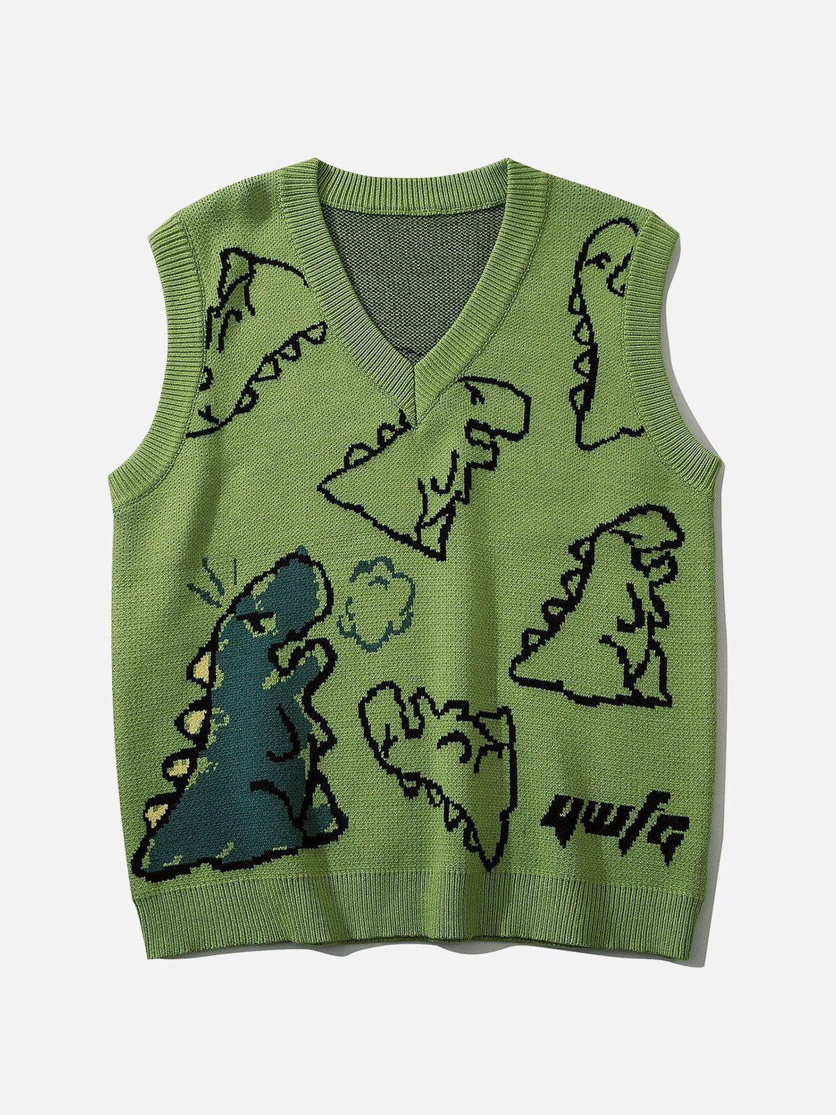 TALISHKO Little Dinosaur Graphic Sweater Vest