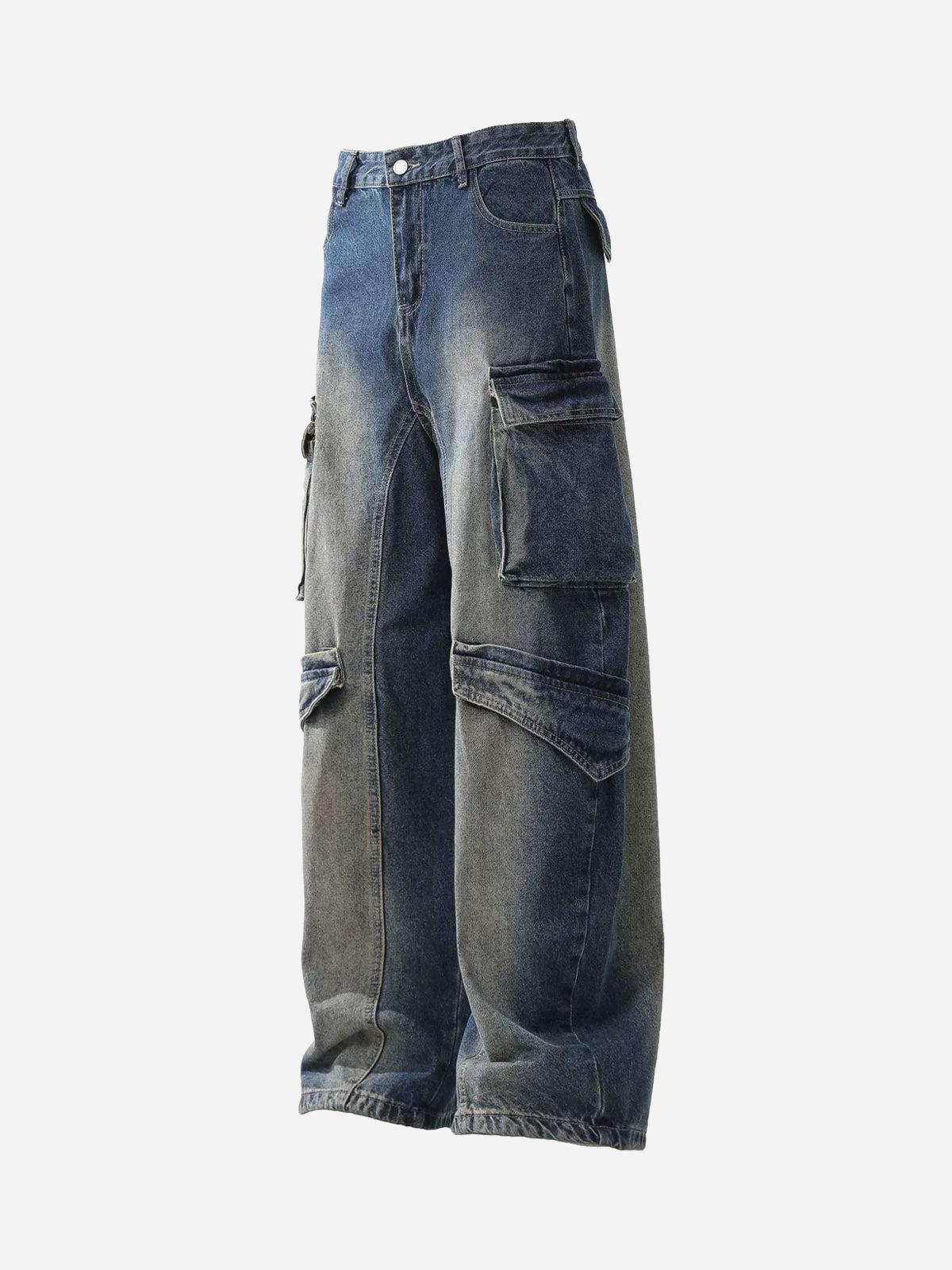 TALISHKO Heavy Washed Workwear Baggy Barrel Jeans