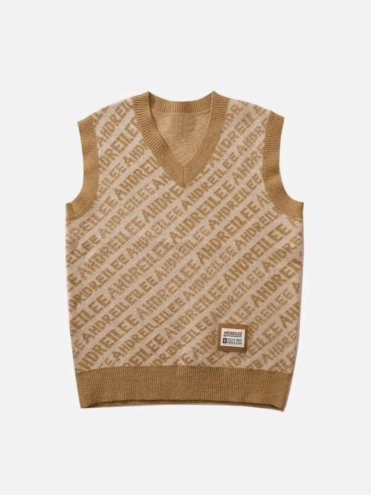 TALISHKO Letters Graphic Sweater Vests