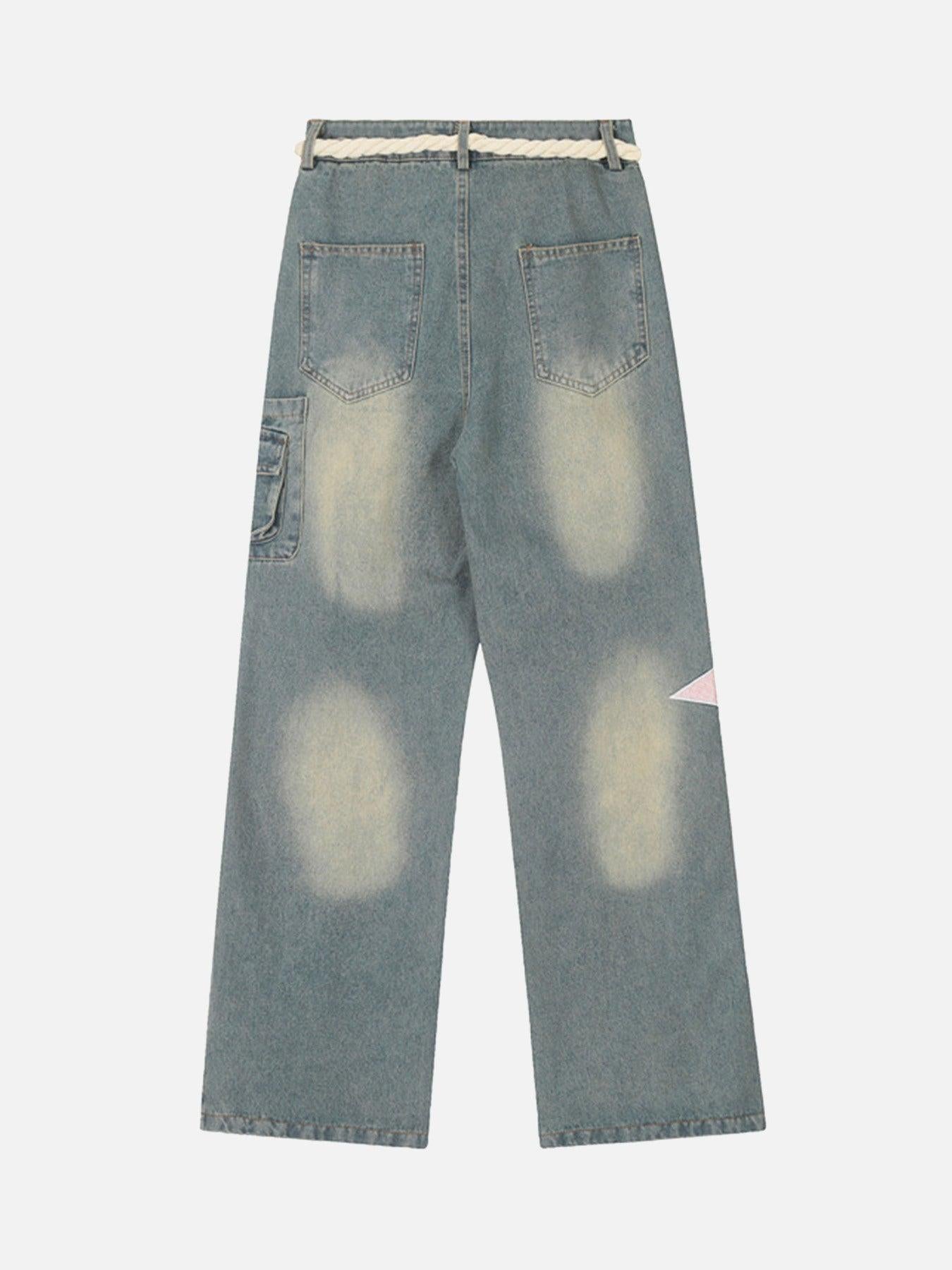 TALISHKO Pentagram Embroidered Loose Jeans