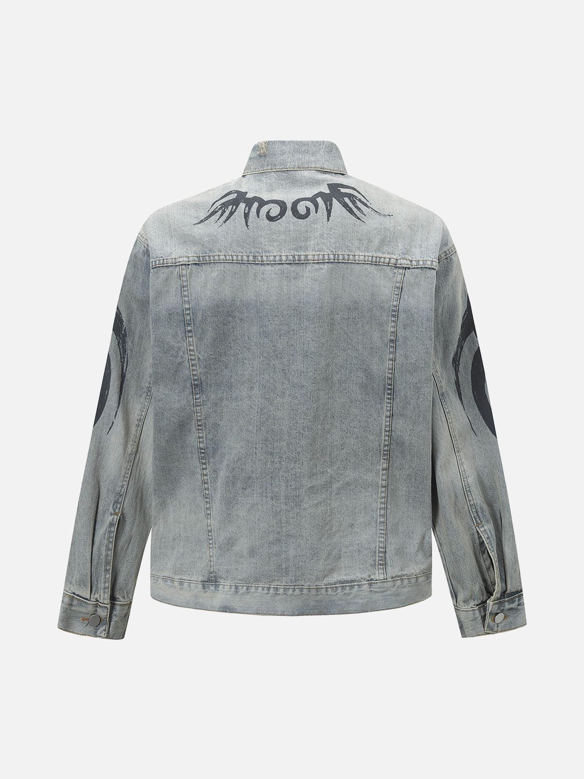 TALISHKO Retro Washed Totem Denim Jacket