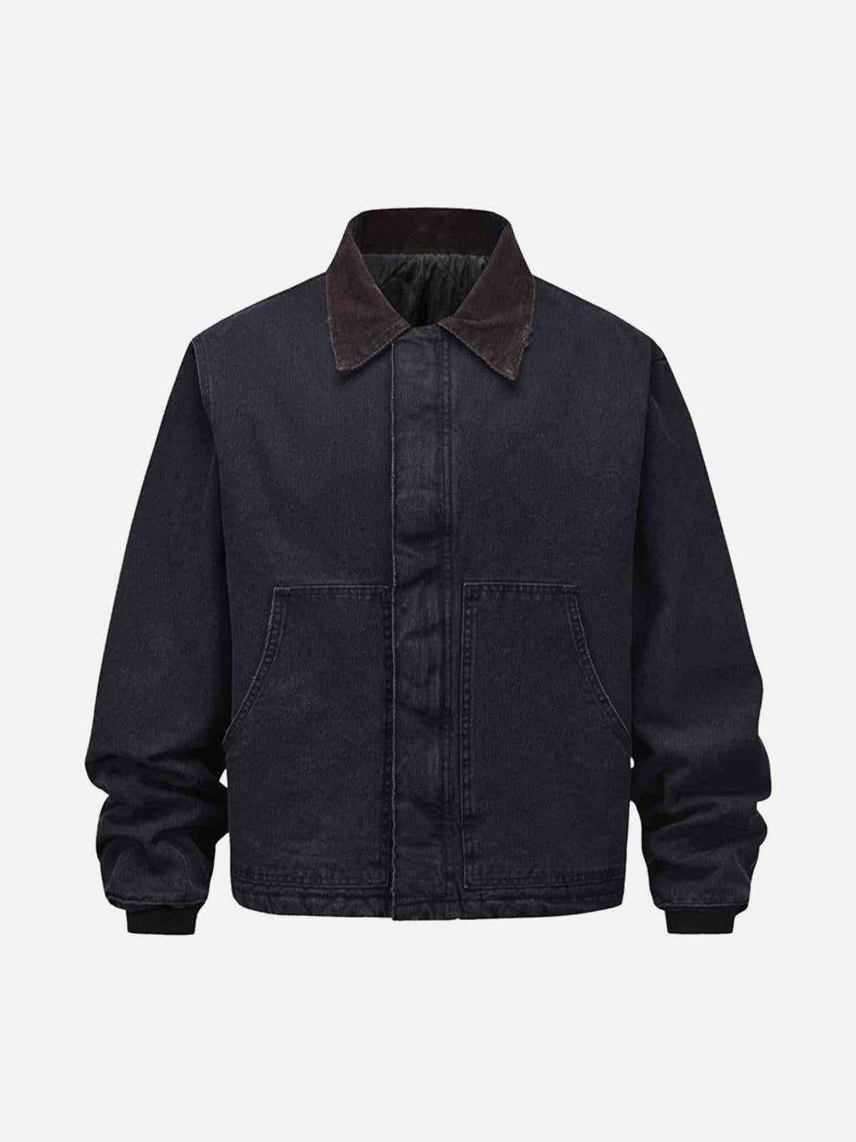 TALISHKO Vintage Washed Distressed Quilted Work Jacket