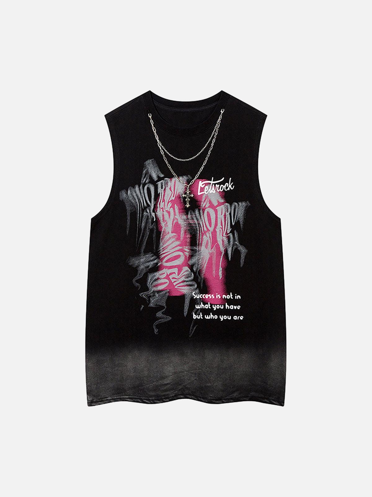 TALISHKO Street Necklace Graffiti Spray-Painted Vest