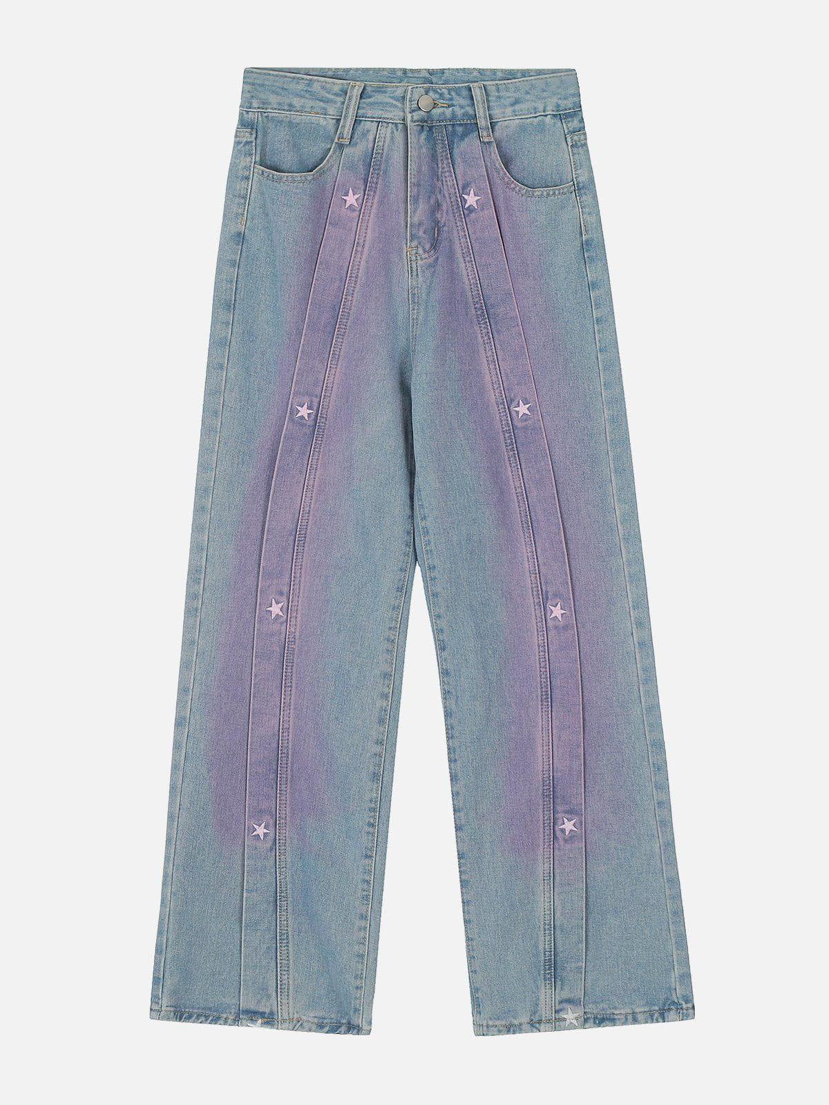 TALISHKO Embroidery Star Washed Jeans