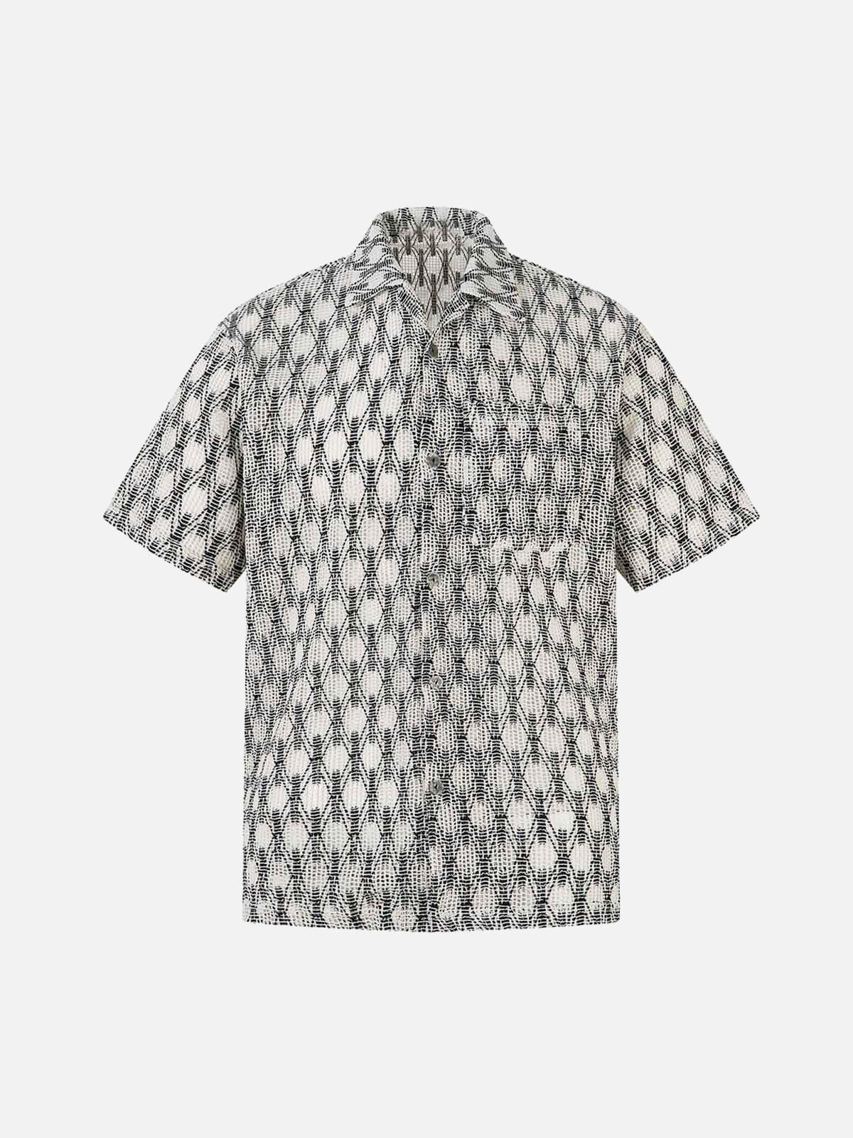 TALISHKO Crochet Hollow Button-Up Shirt