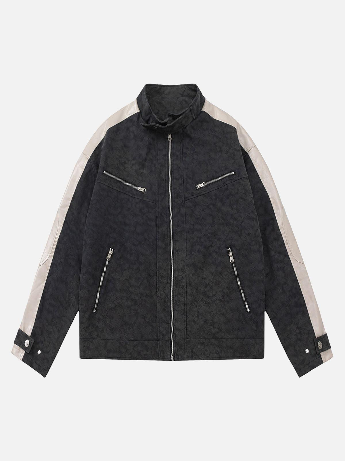 TALISHKO Matte PU Moto Leather Jacket