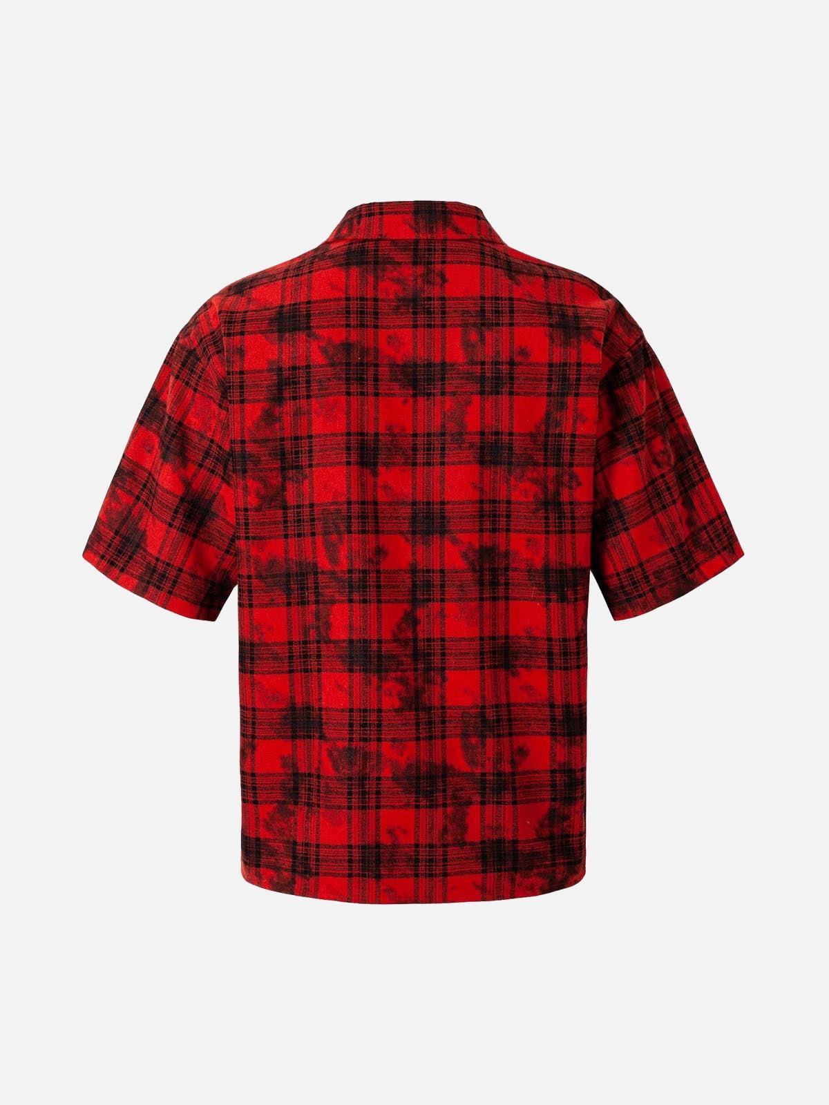 TALISHKO Street Creative Pin Print Plaid Shirt