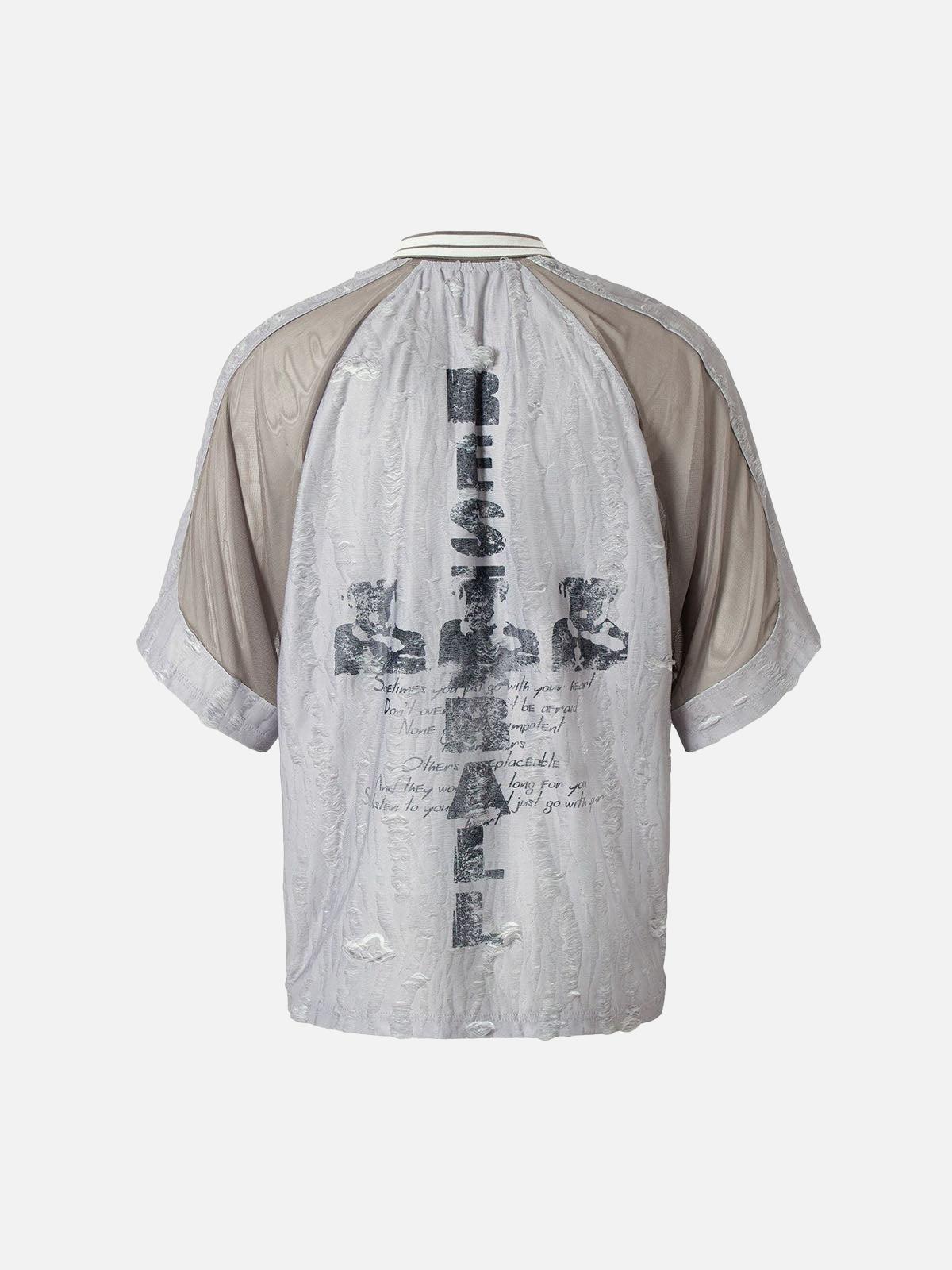 TALISHKO Street Stitching Cross Print T-Shirt