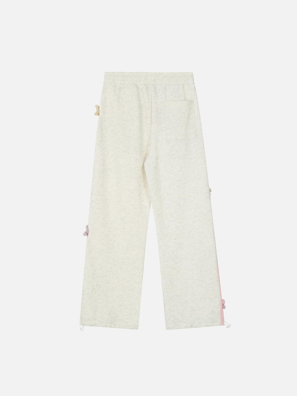 TALISHKO 3D Flower Stripe Casual Pants