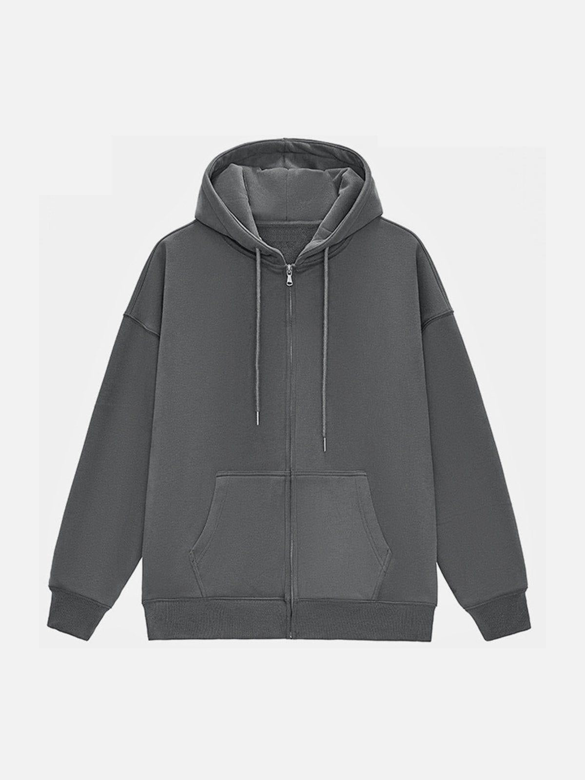 TALISHKO ZIP UP Solid Color Hoodie