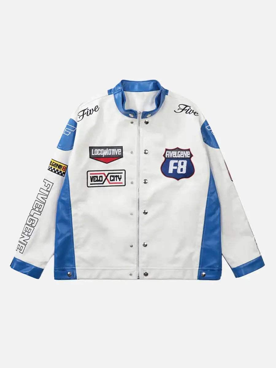 TALISHKO Motorcycle PU Leather Stitching Racing Jacket