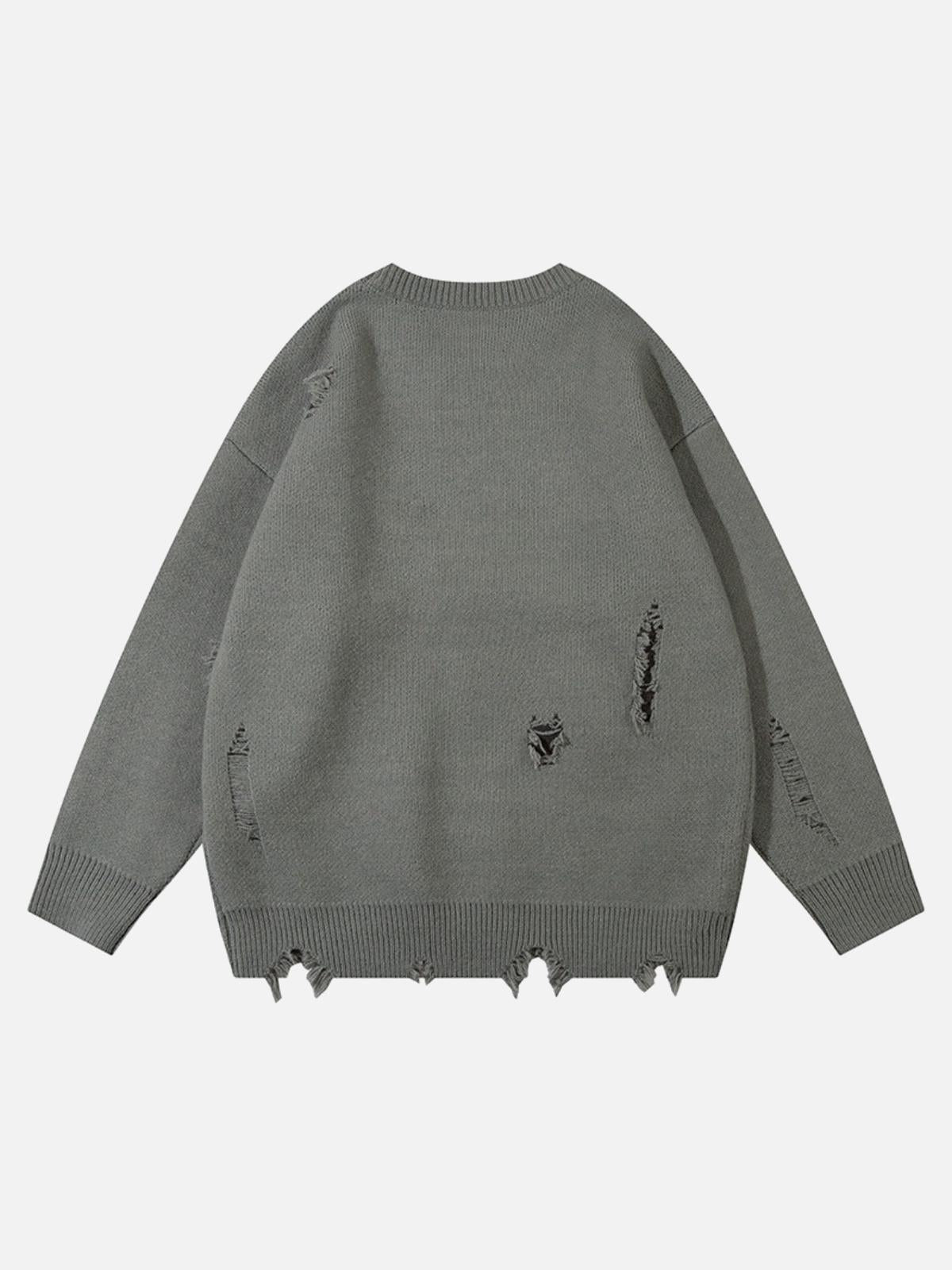 TALISHKO Vintage High Street Ripped Butterfly Sweater
