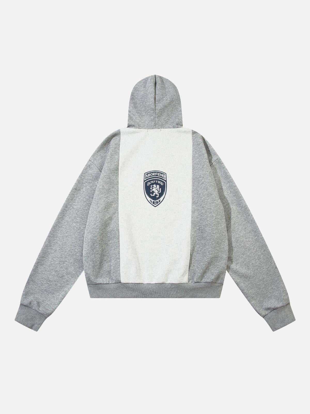 TALISHKO Academic Style Assembled Color Blocking Hoodie