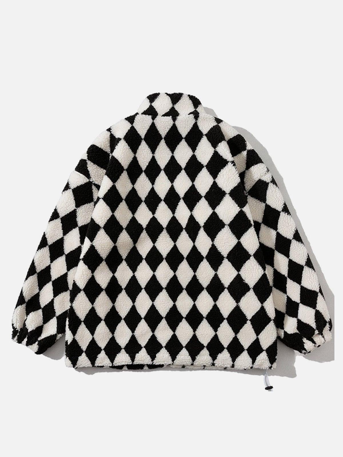 TALISHKO Diamond Pattern Sherpa Winter Coat