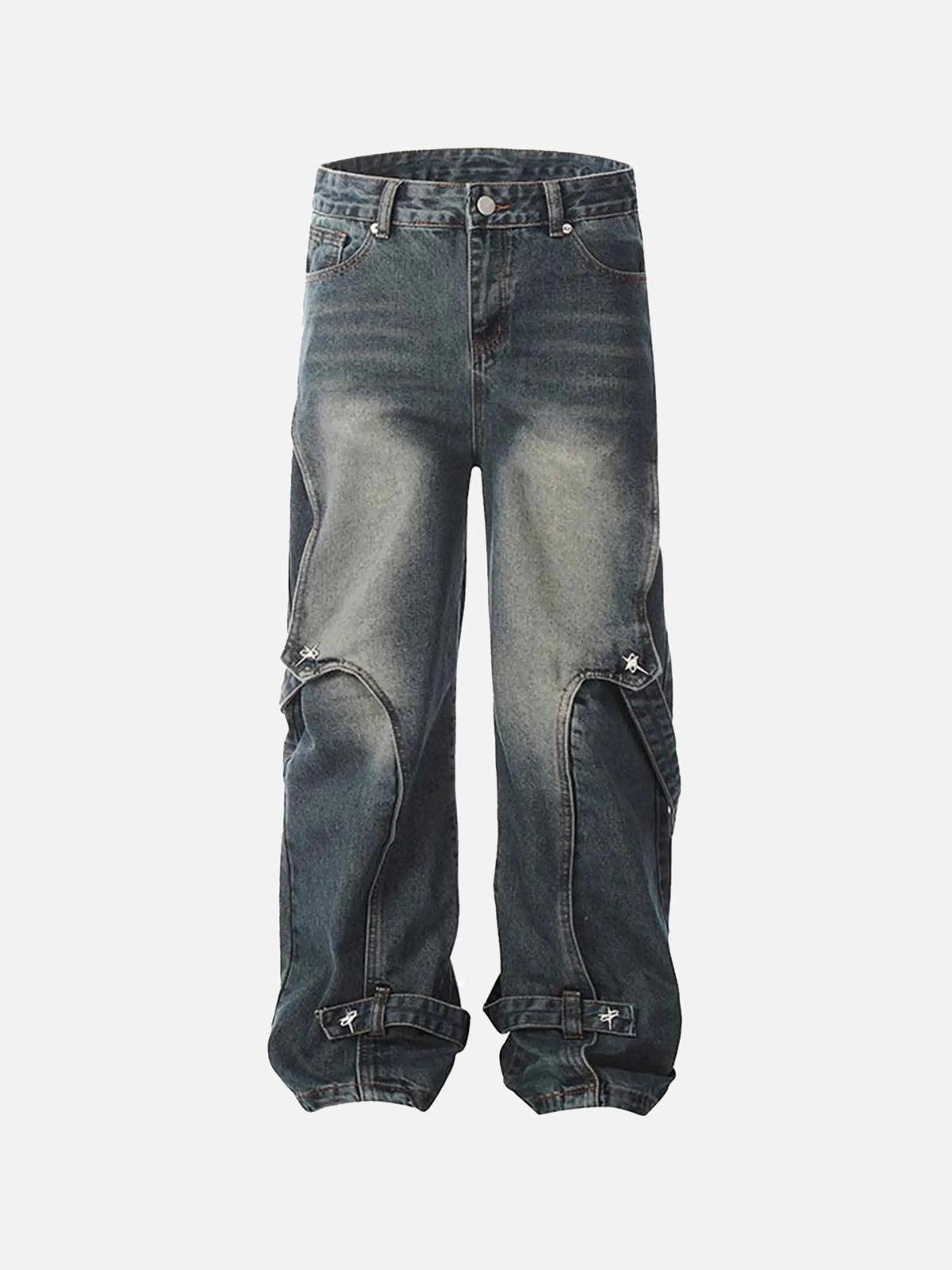TALISHKO Vintage Washed Deconstructed Jeans