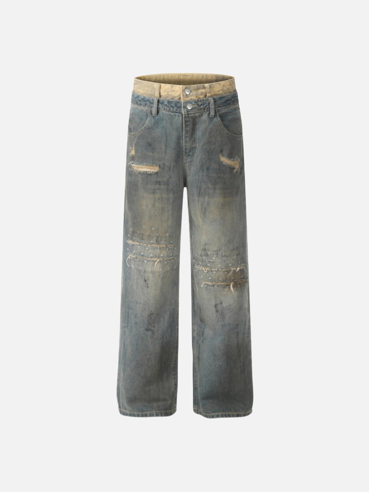TALISHKO Camouflage Sagging Jeans