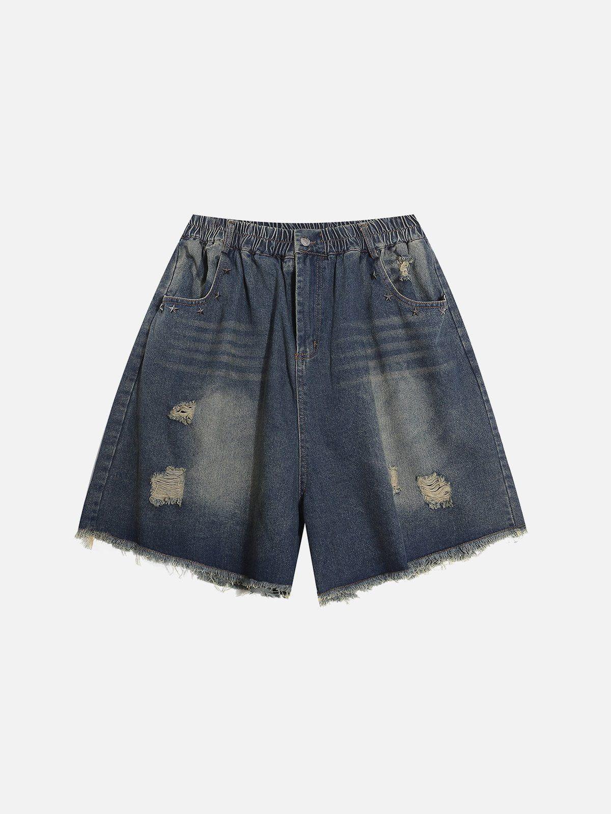 TALISHKO Distressed Washed Jorts
