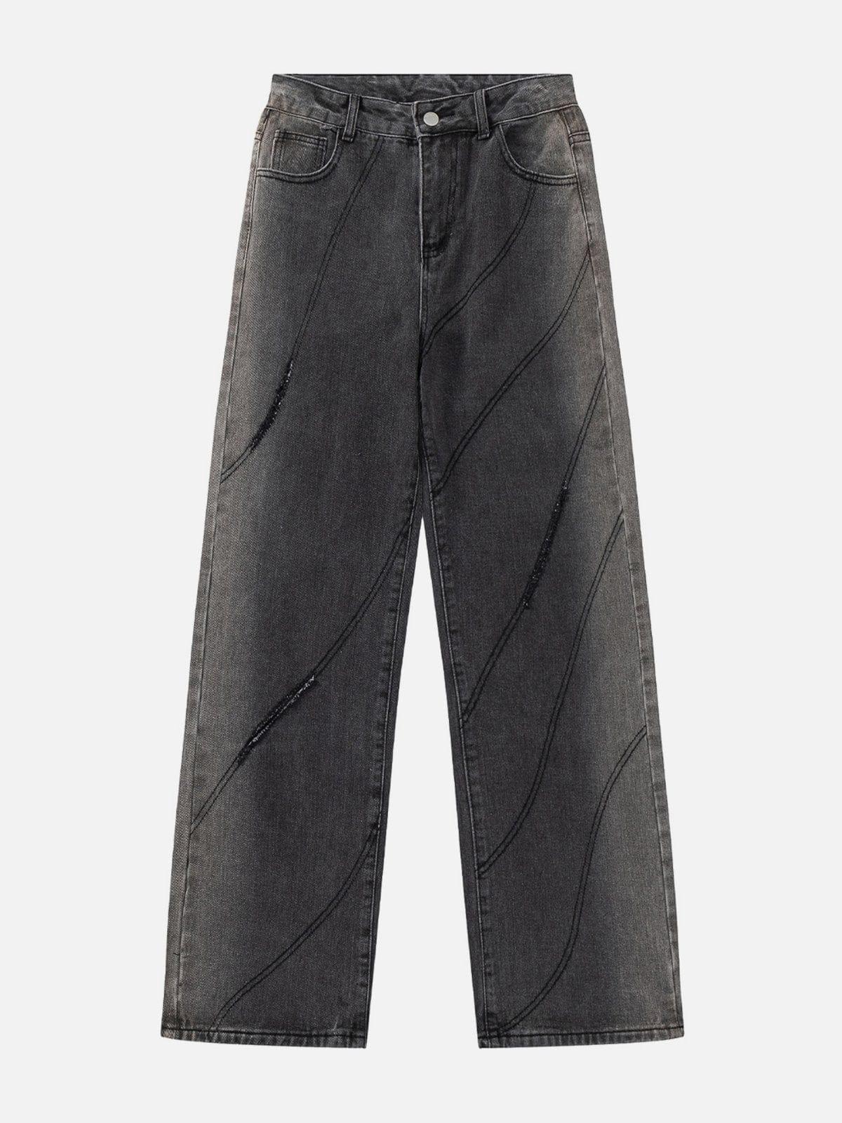 TALISHKO Cut Fringe Washed Jeans