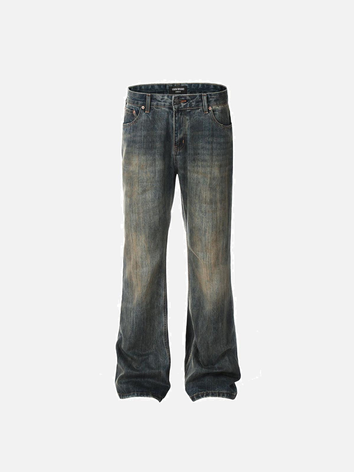 TALISHKO Bamboo Texture Flared Jeans