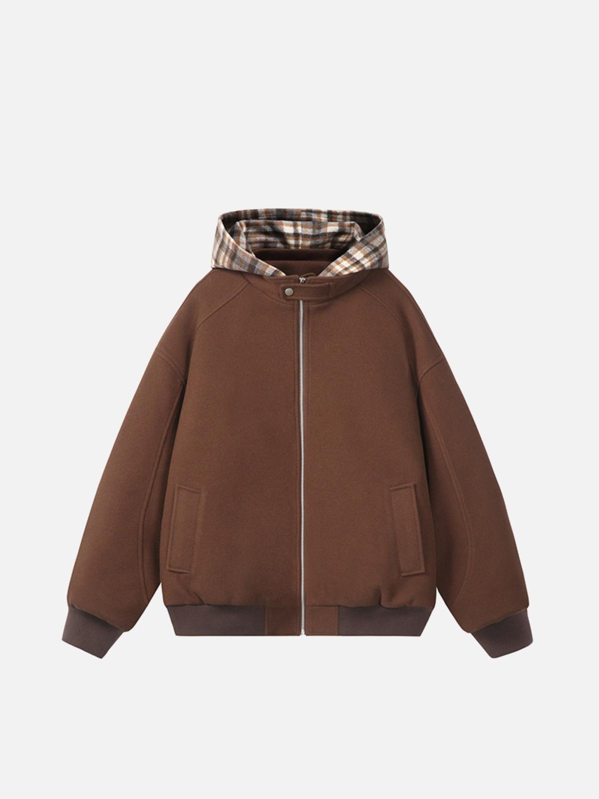 TALISHKO Plaid Panel Hoodie