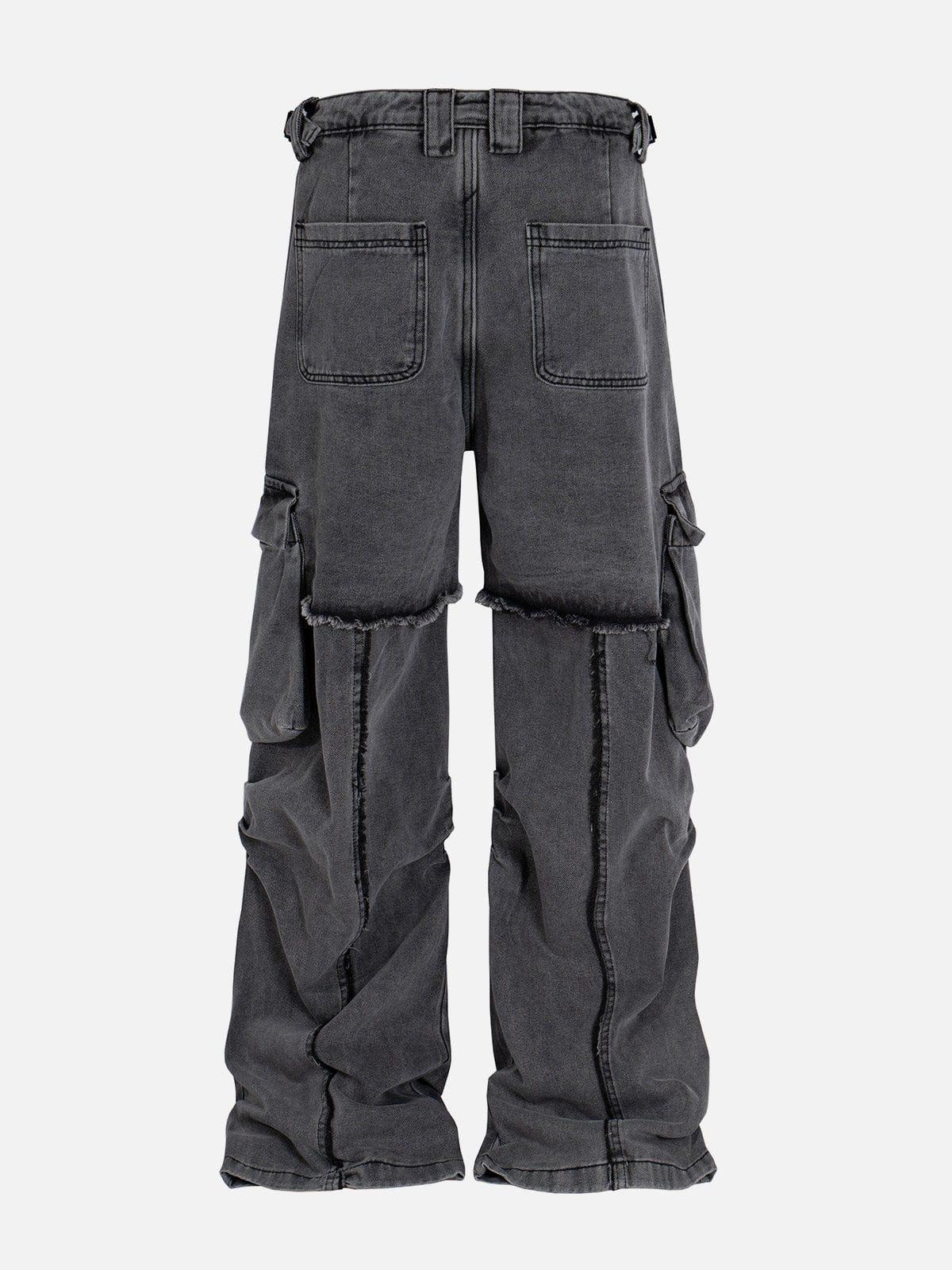 TALISHKO Deconstruct Fringe Big Pocket Jeans