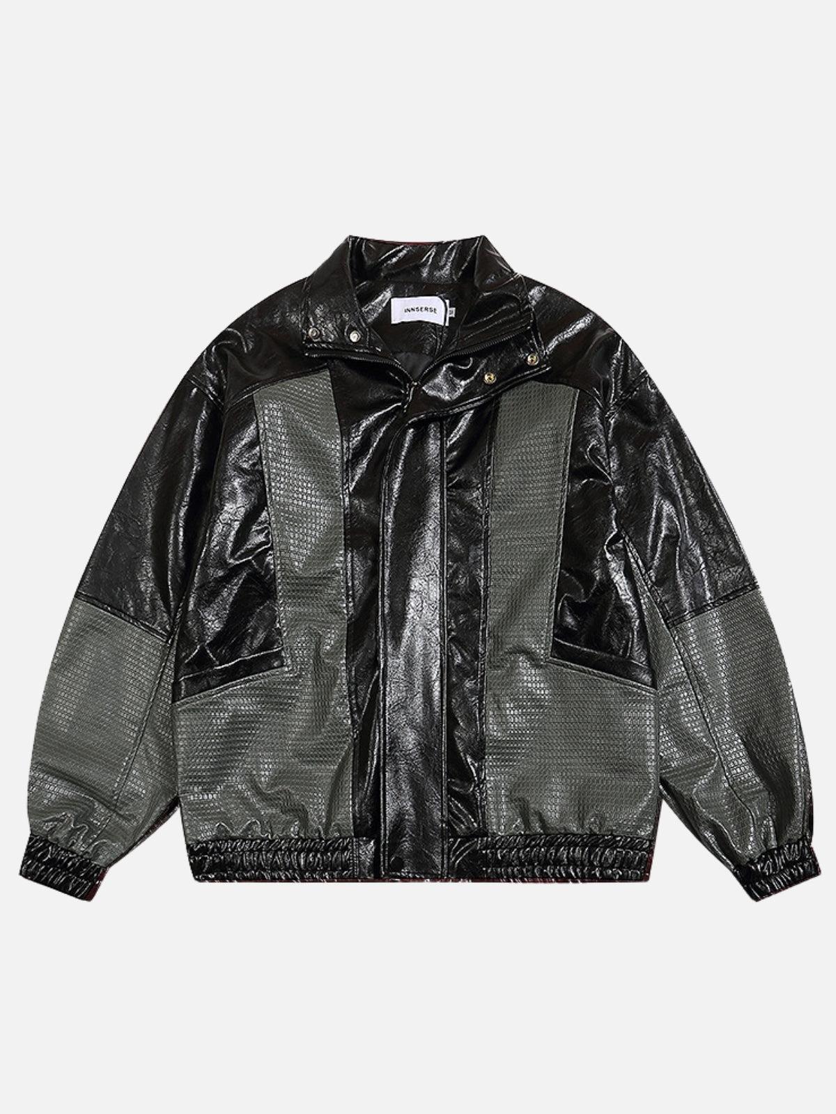 TALISHKO Patchwork Faux Leather Jacket