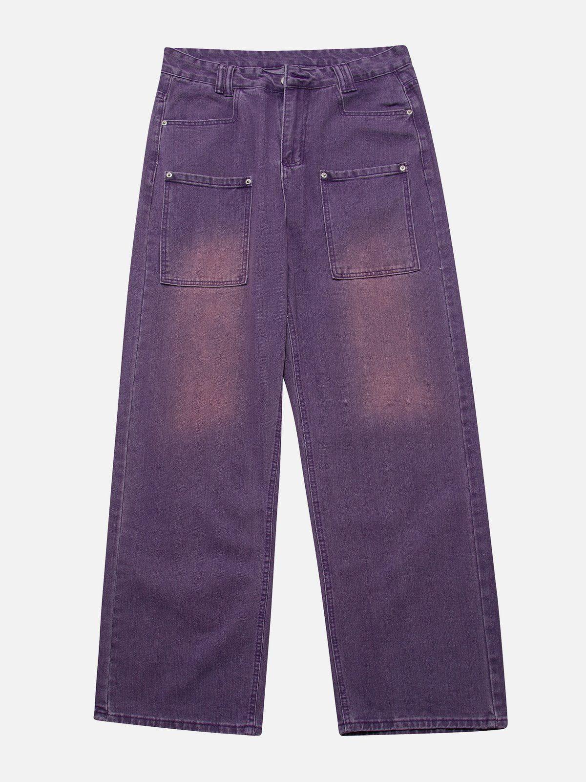 TALISHKO Vintage Distressed Large Pocket Jeans
