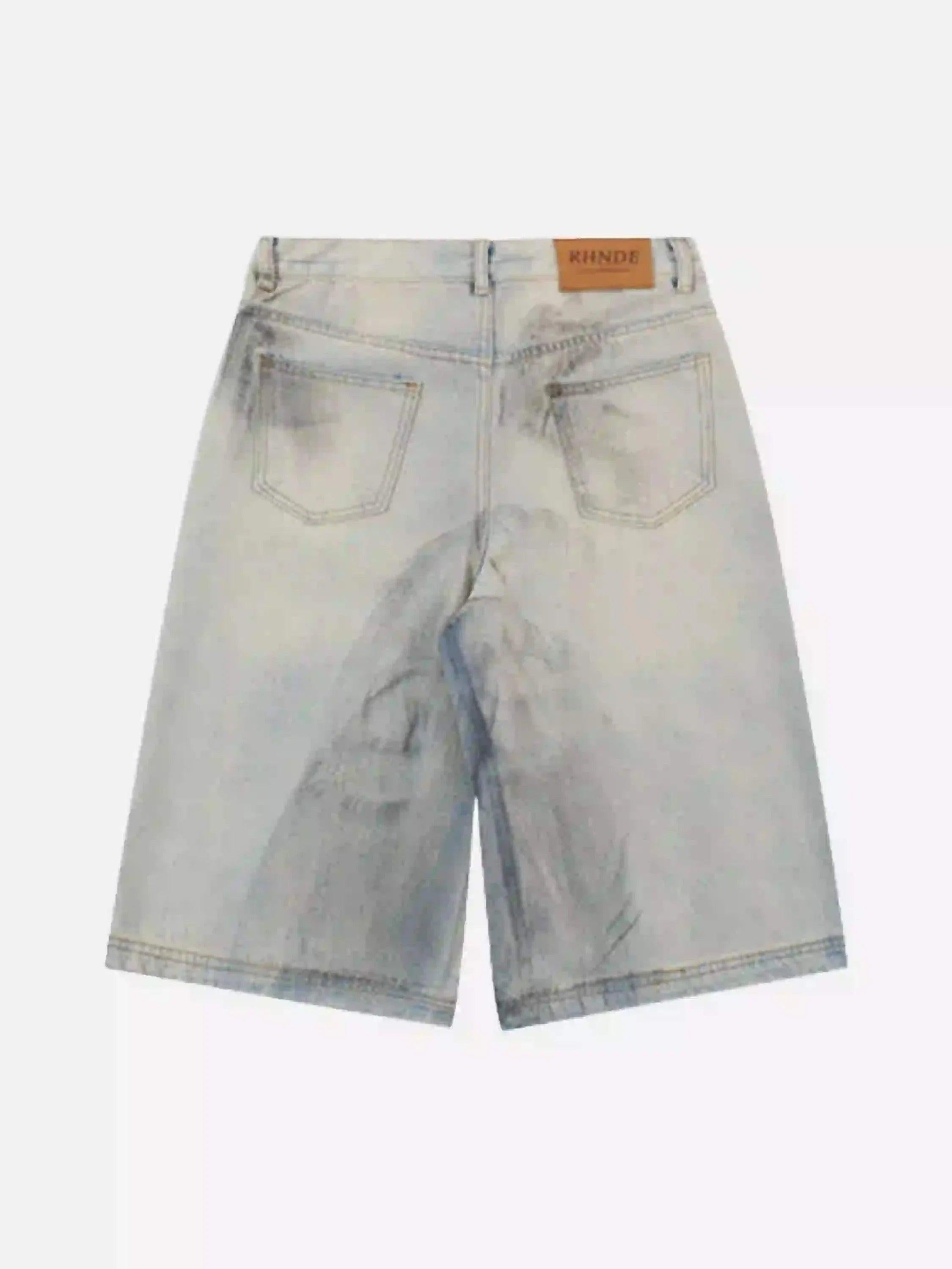 TALISHKO High Street Yellow Mud Dyed Denim Shorts