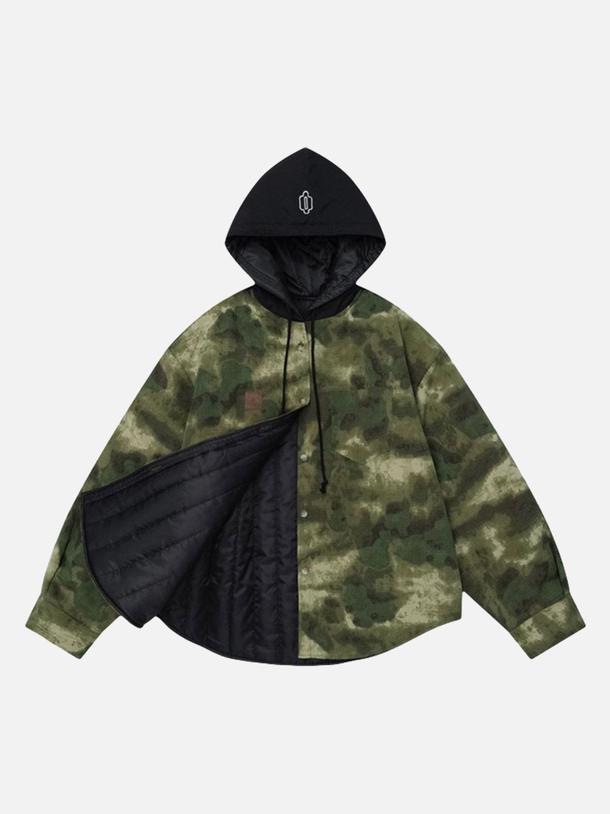 TALISHKO Camouflage Patchwork Hooded Jacket