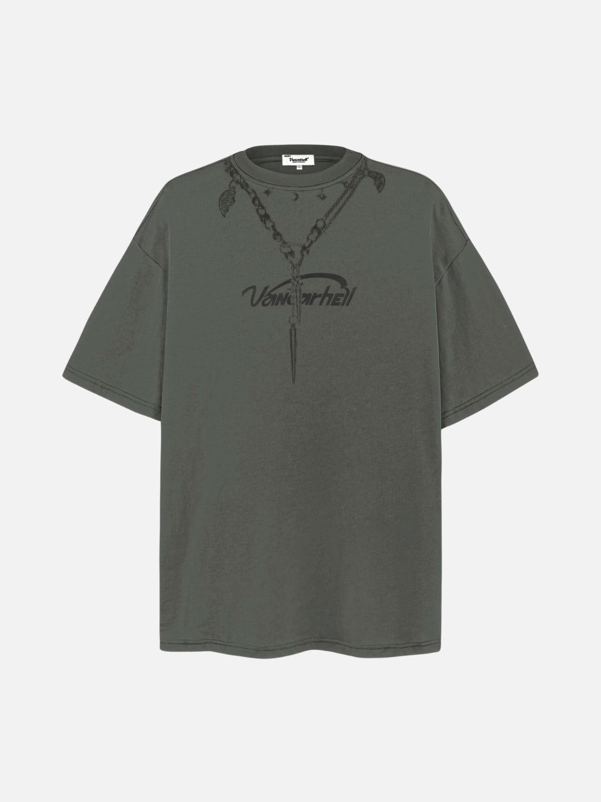 TALISHKO Layered Chains Graphic Print Tee