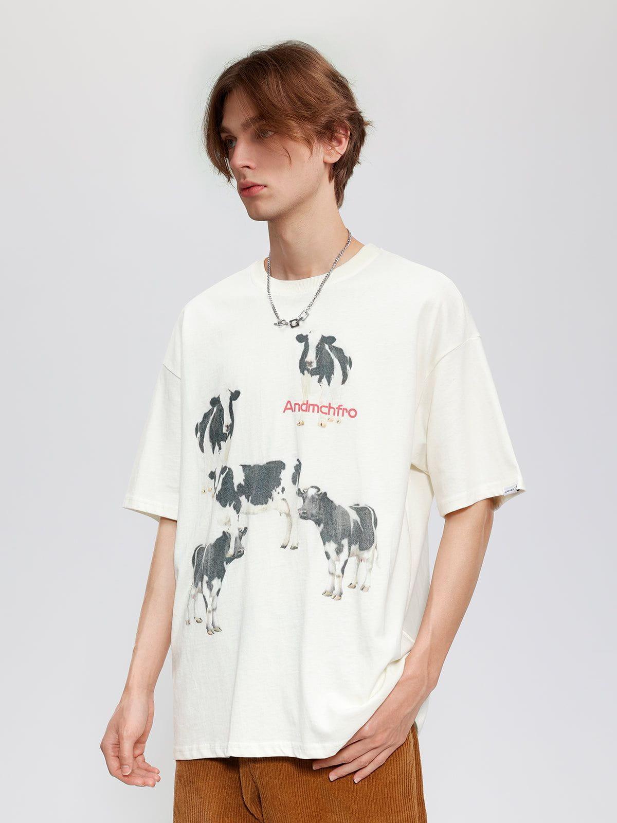 TALISHKO Dairy Cow Print Cotton Tee