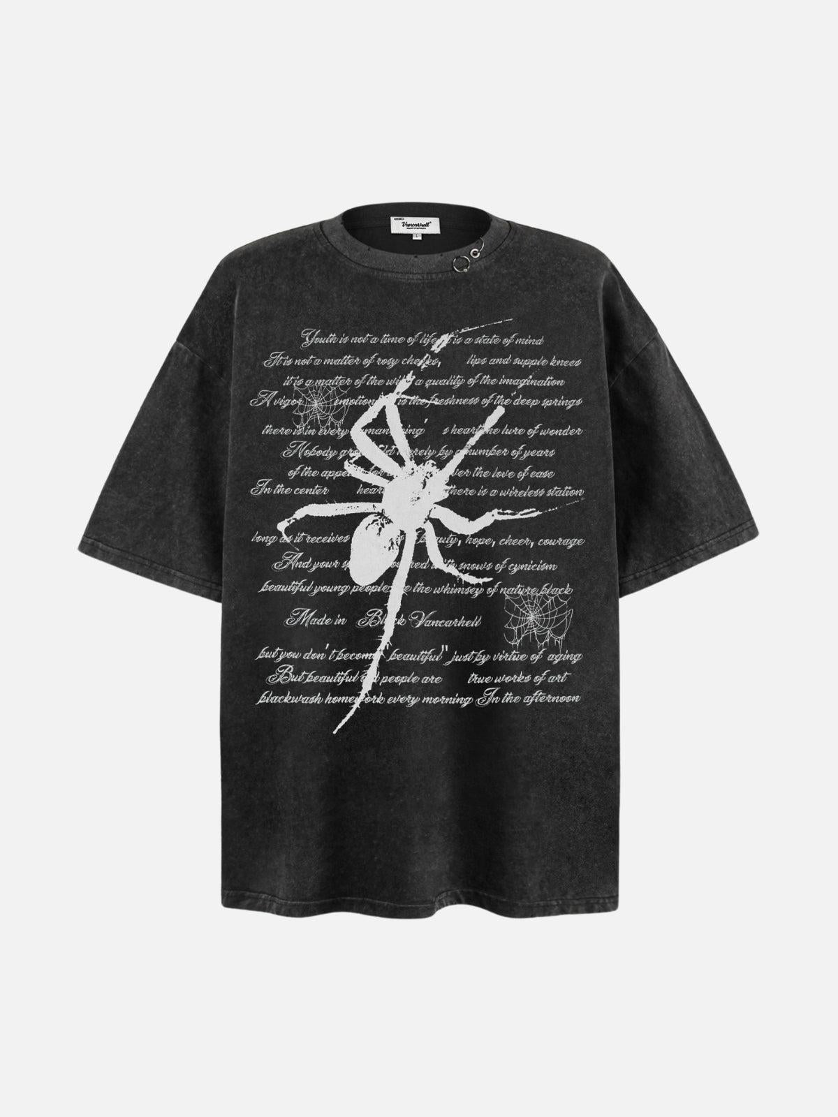 TALISHKO Scripted Spider Vintage Text Tee