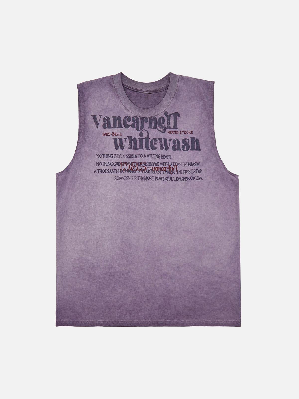 TALISHKO Heavy Worker Washed And Broken Retro Font Vest