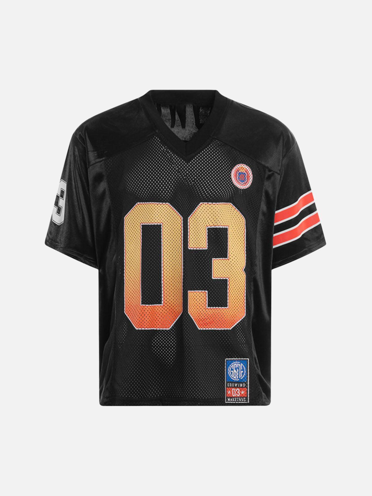 TALISHKO Jersey Print V-Neck Oversize Short Sleeve T-Shirt