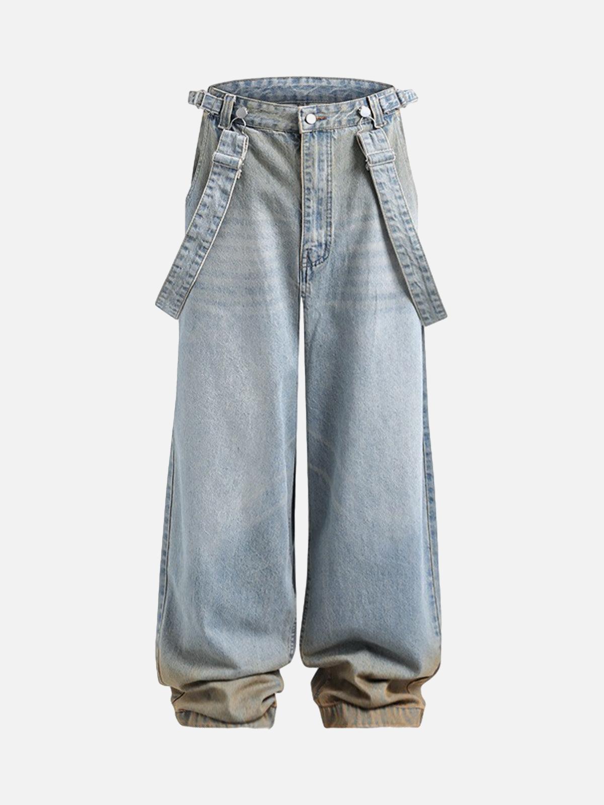 TALISHKO Distressed Washed Detachable Jeans