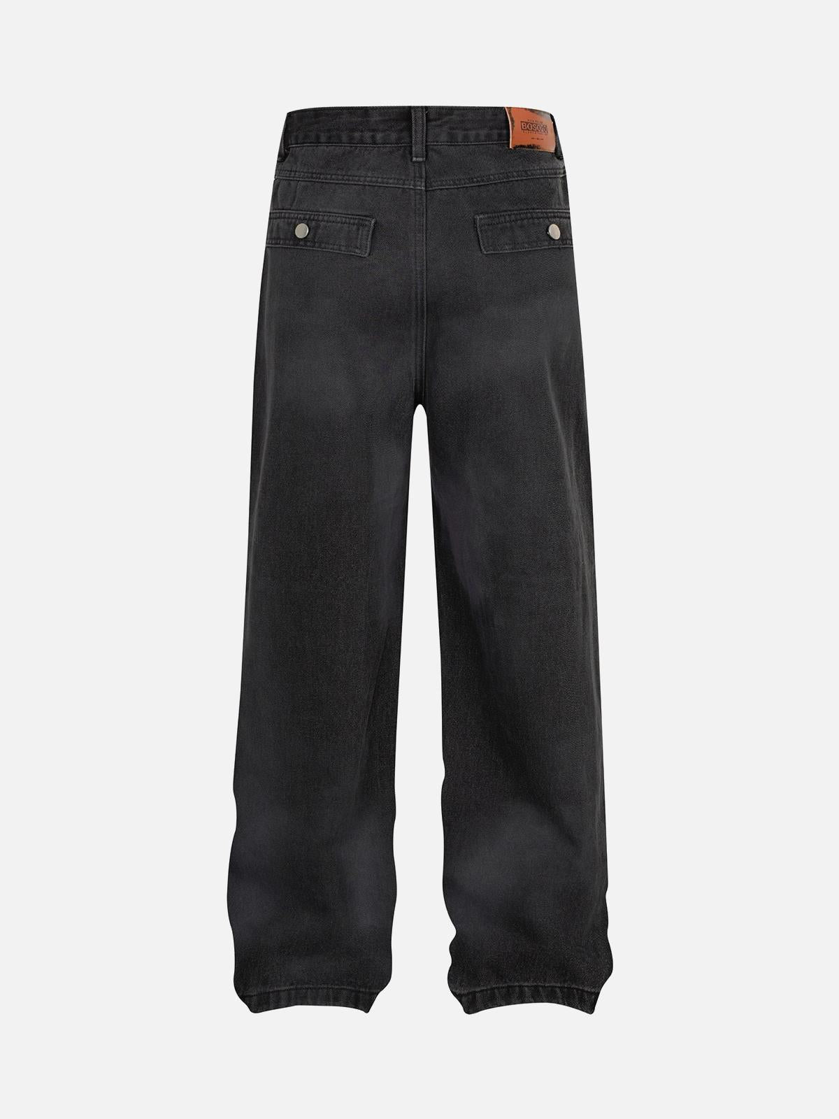 TALISHKO High Street Hip-Hop Distressed Washed Work Jeans