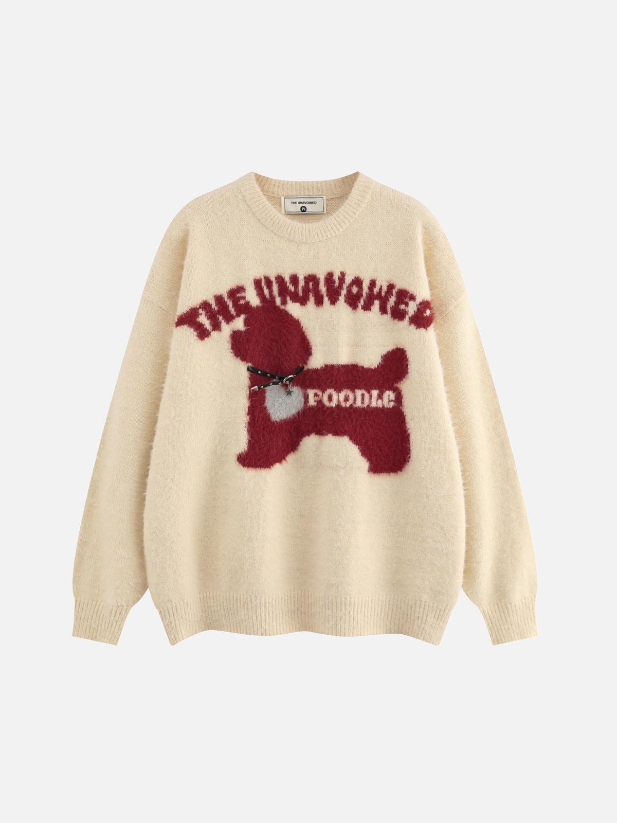 TALISHKO Vinatge Cartoon Dog Cleanfit Sweater
