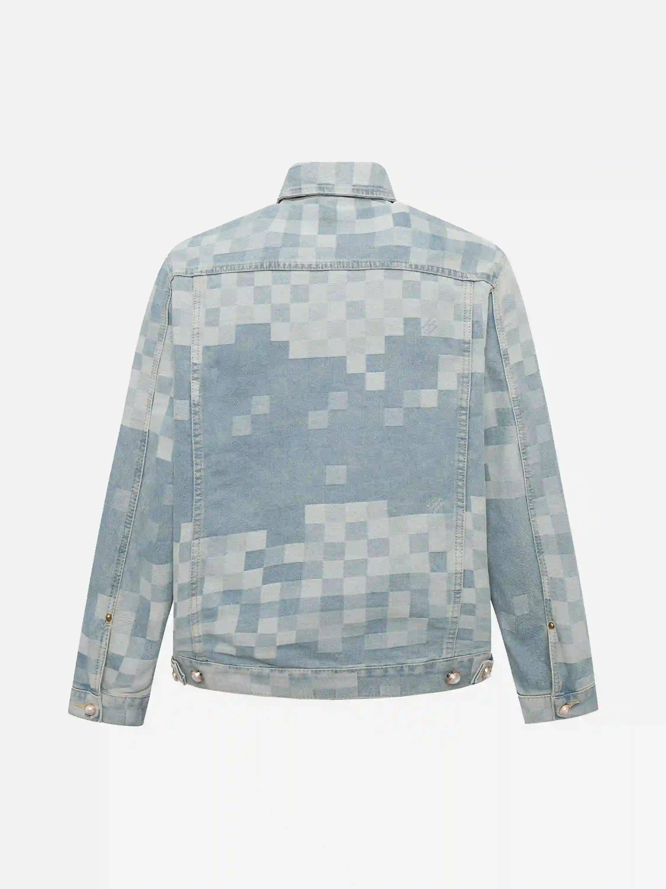TALISHKO Plaid Pearl Button Denim Jacket