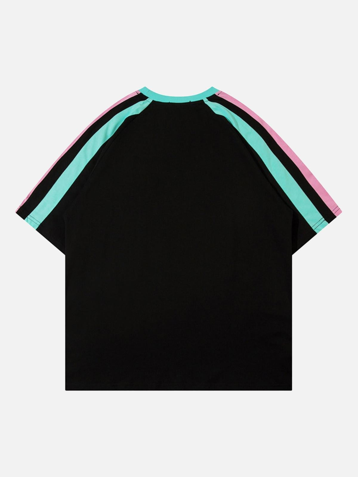 TALISHKO Sports Style Color-Blocked Splicing T-Shirt