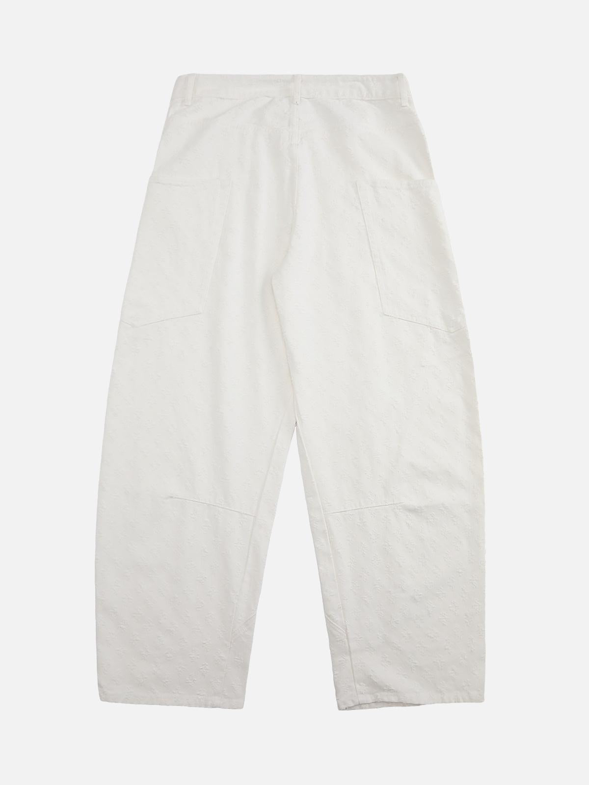 TALISHKO Textured Structured Barrel Jeans