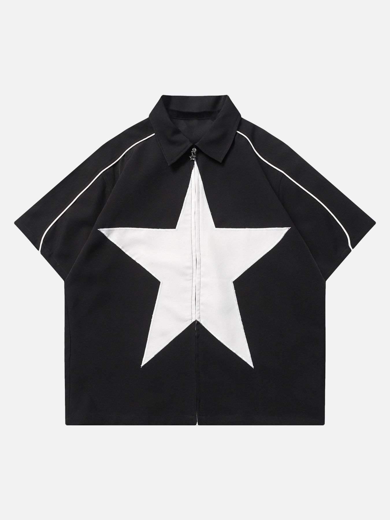 TALISHKO Star Zipper Design Shirt